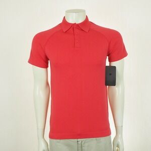 New Fabletics The Training Day Polo Shirt Mens XS Magenta Red Golf Performance